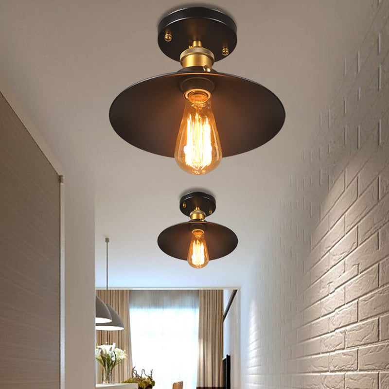 American Country Flush Mount Ceiling Light Retro Industrial Style Creative Bedroom Corridor Study Balcony Aisle Entrance Iron Lamps