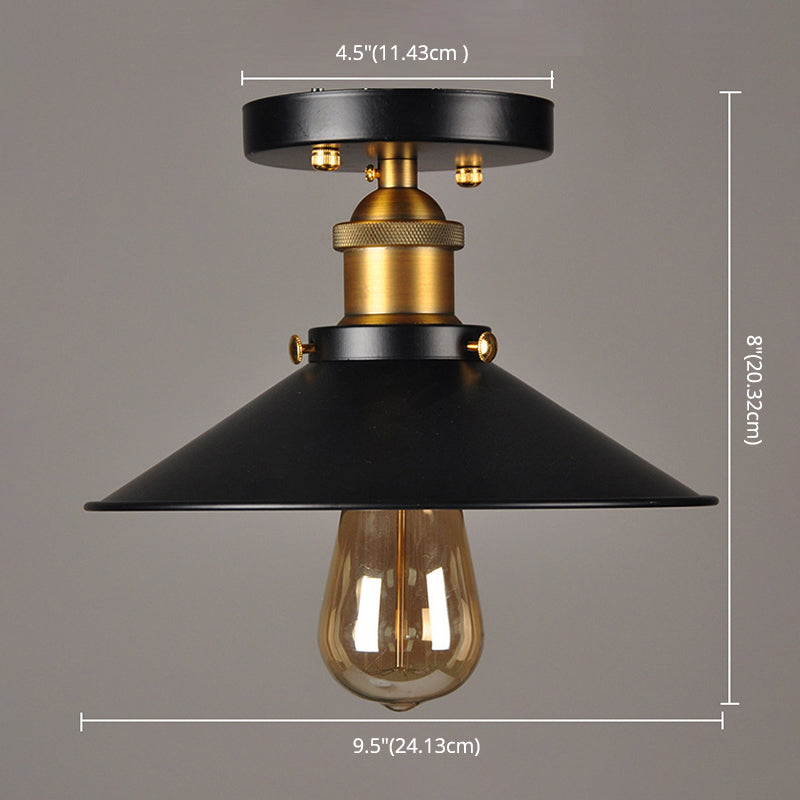 American Country Flush Mount Ceiling Light Retro Industrial Style Creative Bedroom Corridor Study Balcony Aisle Entrance Iron Lamps