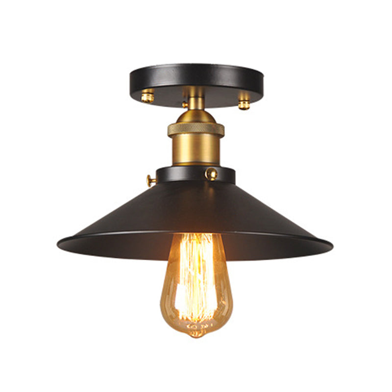 American Country Flush Mount Ceiling Light Retro Industrial Style Creative Bedroom Corridor Study Balcony Aisle Entrance Iron Lamps