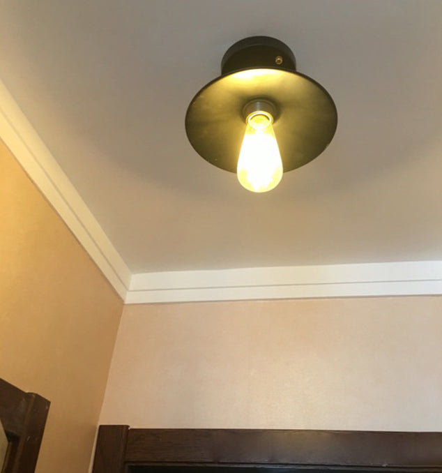 American Country Flush Mount Ceiling Light Retro Industrial Style Creative Bedroom Corridor Study Balcony Aisle Entrance Iron Lamps