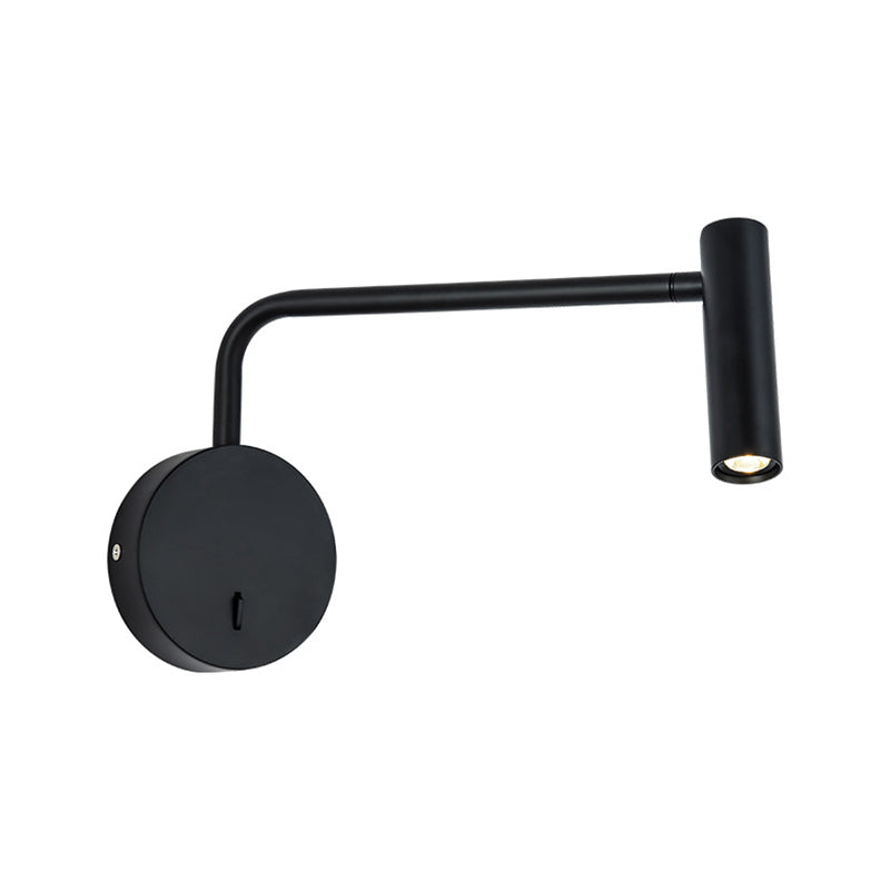 Nordische Einfachheit LED -Nachtlampe Zylindrisch Spotlight Designwinkel Verstellbarer Lampen für Schlafzimmer