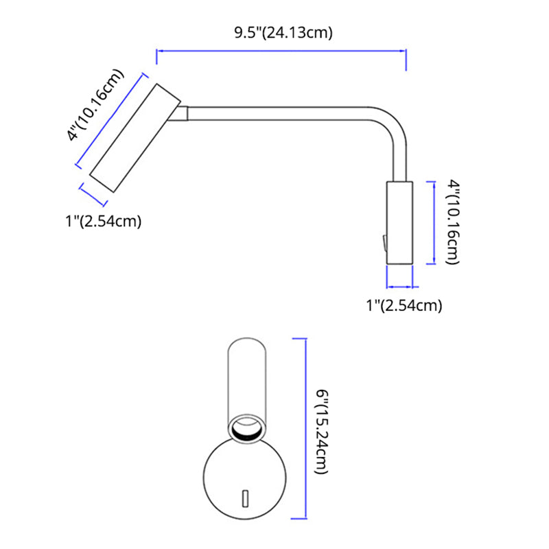 Nordische Einfachheit LED -Nachtlampe Zylindrisch Spotlight Designwinkel Verstellbarer Lampen für Schlafzimmer