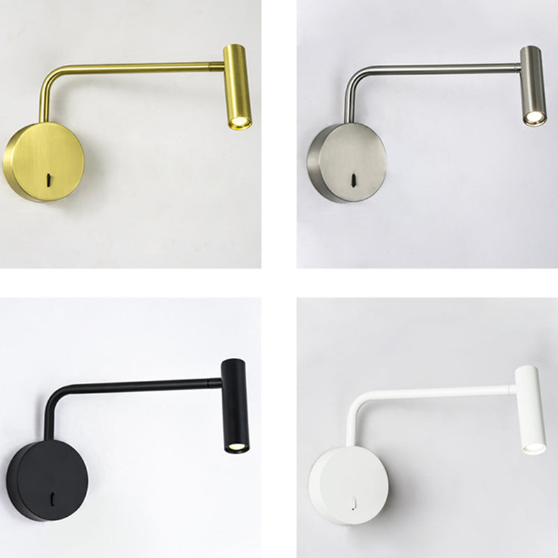 Nordische Einfachheit LED -Nachtlampe Zylindrisch Spotlight Designwinkel Verstellbarer Lampen für Schlafzimmer