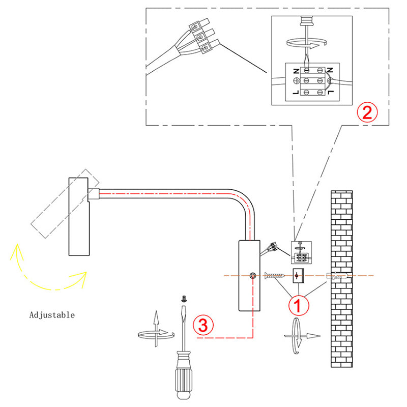 Nordische Einfachheit LED -Nachtlampe Zylindrisch Spotlight Designwinkel Verstellbarer Lampen für Schlafzimmer
