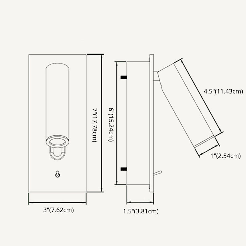 7 "H MODM MODERNO MONTAJE LED LED LIGHT USB CARGA DE CARGA DEL Puerto de diseño Lámpara de lectura