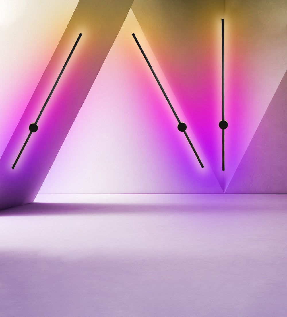 Modern Simplicity Style RGB Wall Sconce Black Long Strip Ambiance Decorative LED Wall Lamp for Restaurant Bar