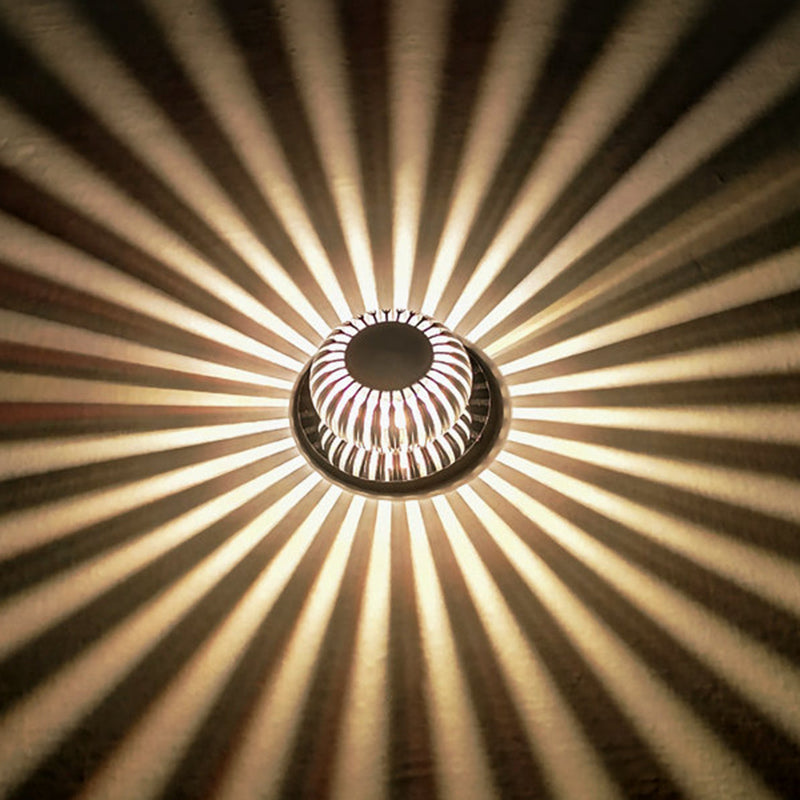 Modern Style LED Wall Lamp Sliver Metal Hollowed Out Sconce Lighting in RGB Color Light with Remote Control