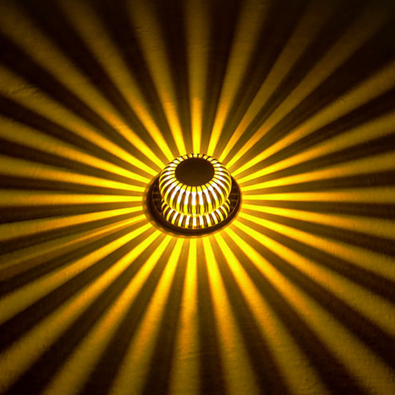 Modern Style LED Wall Lamp Sliver Metal Hollowed Out Sconce Lighting in RGB Color Light with Remote Control