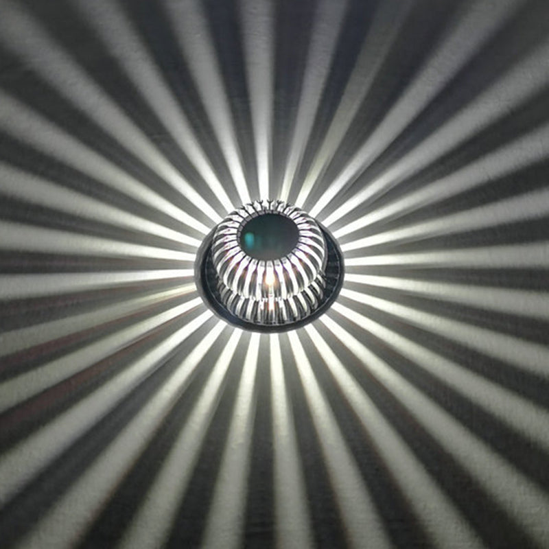 Modern Style LED Wall Lamp Sliver Metal Hollowed Out Sconce Lighting in RGB Color Light with Remote Control