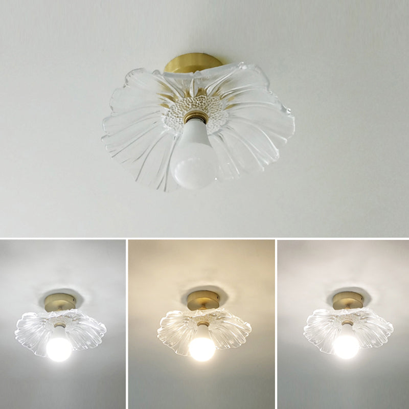 New Modern Prismatic Glass Flush Light Fixtures Blossoms Flush Mount with Shape
