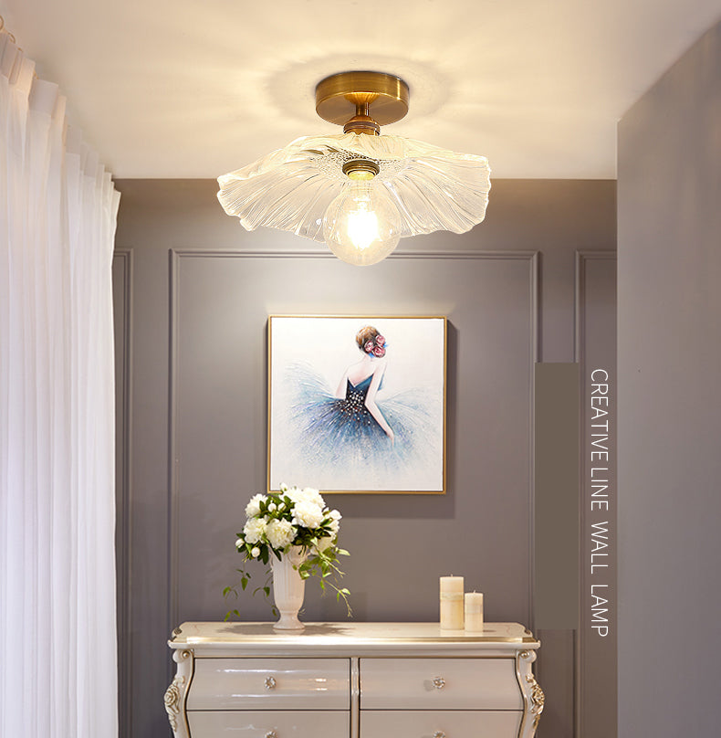 New Modern Prismatic Glass Flush Light Fixtures Blossoms Flush Mount with Shape