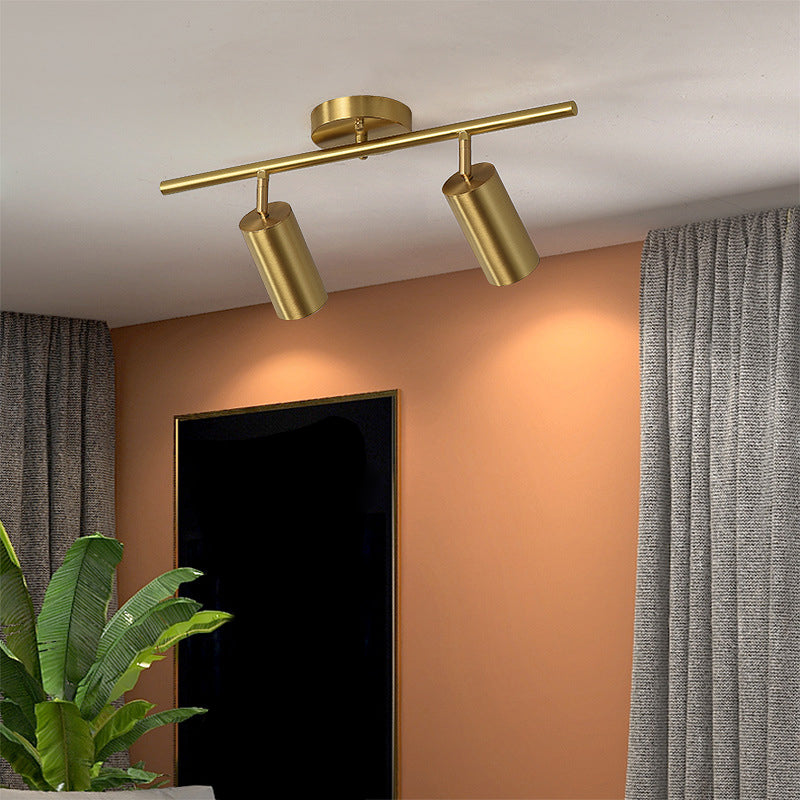 All Copper Track Lighting Kits Nordic Modern Light Luxury Home Living Room TV Cabinet Background Wall Study Room Commercial Shop Lamps