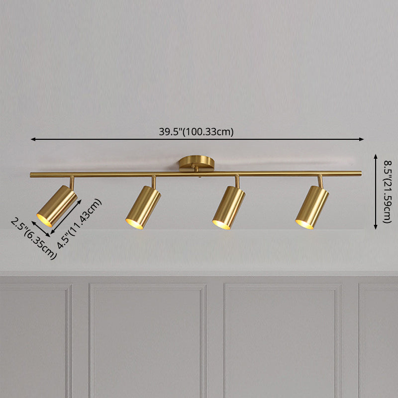 All Copper Track Lighting Kits Nordic Modern Light Luxury Home Living Room TV Cabinet Background Wall Study Room Commercial Shop Lamps