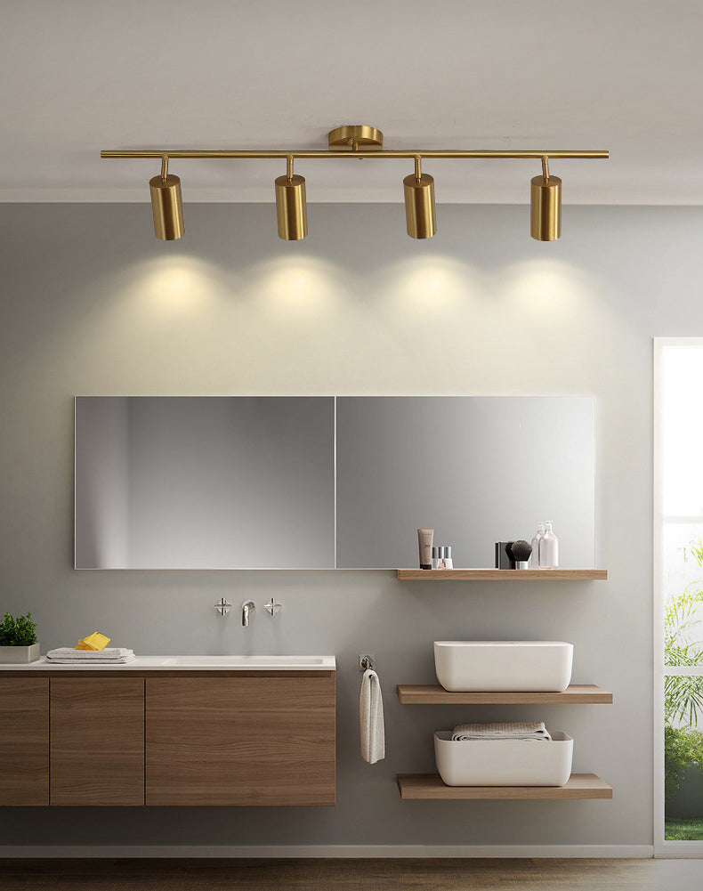 All Copper Track Lighting Kits Nordic Modern Light Luxury Home Living Room TV Cabinet Background Wall Study Room Commercial Shop Lamps