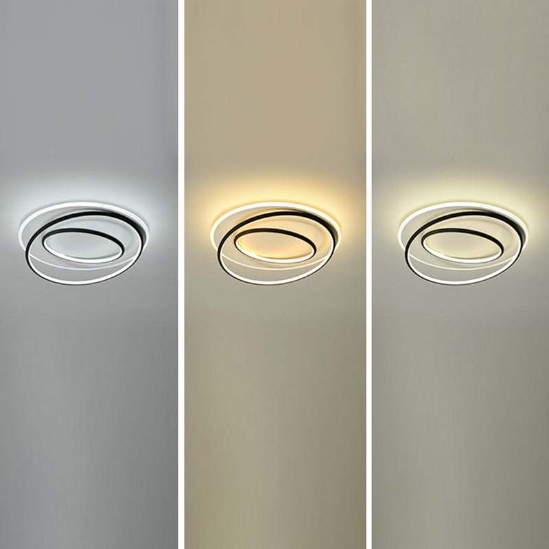 Linear Iron LED Flush Mount Modern Style 3-Light Ceiling Light Fixture for Bedroom