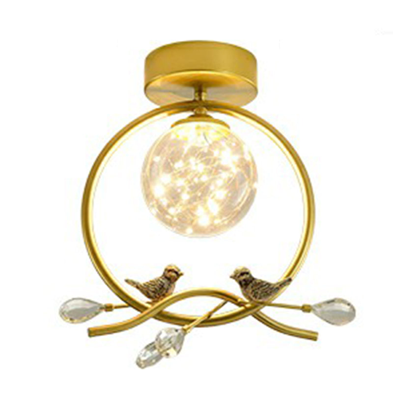 New Modern Clear Glass Flush Light Fixtures Corridor Spherical Flush Mount with Shape
