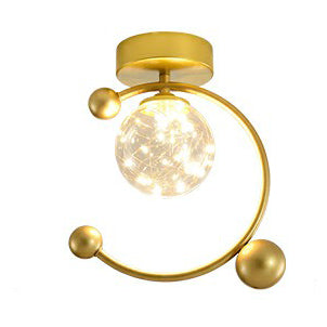 New Modern Clear Glass Flush Light Fixtures Corridor Spherical Flush Mount with Shape
