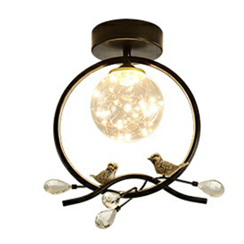 New Modern Clear Glass Flush Light Fixtures Corridor Spherical Flush Mount with Shape