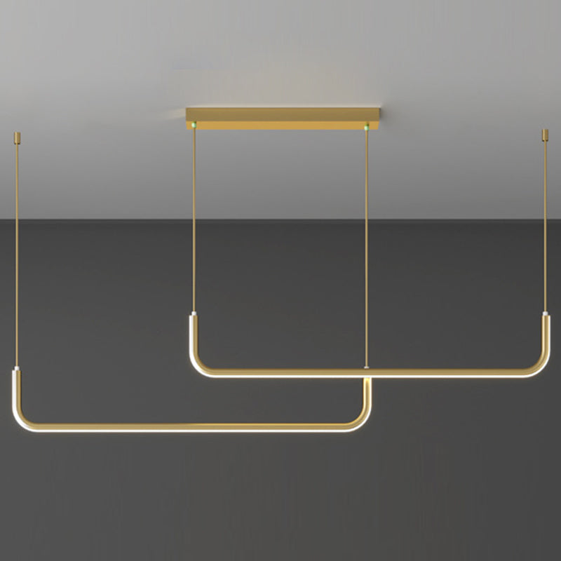 Tube Hanging Island Lights Fills d'éclairage de lustre en aluminium ultra-contemporain pour le restaurant