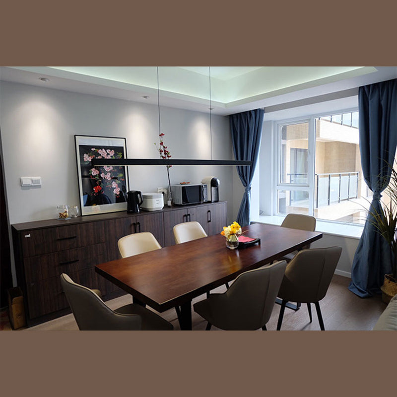 Luci di lampadari dell'isola lineare Simplicità Fissature di illuminazione lampadario in alluminio per tavolo da pranzo