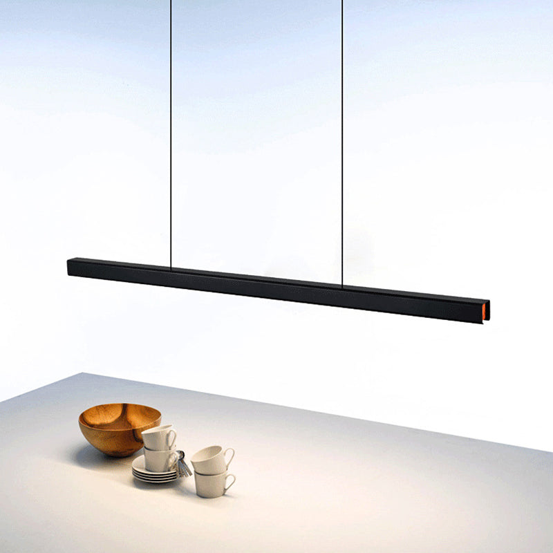 Luci di lampadari dell'isola lineare Simplicità Fissature di illuminazione lampadario in alluminio per tavolo da pranzo