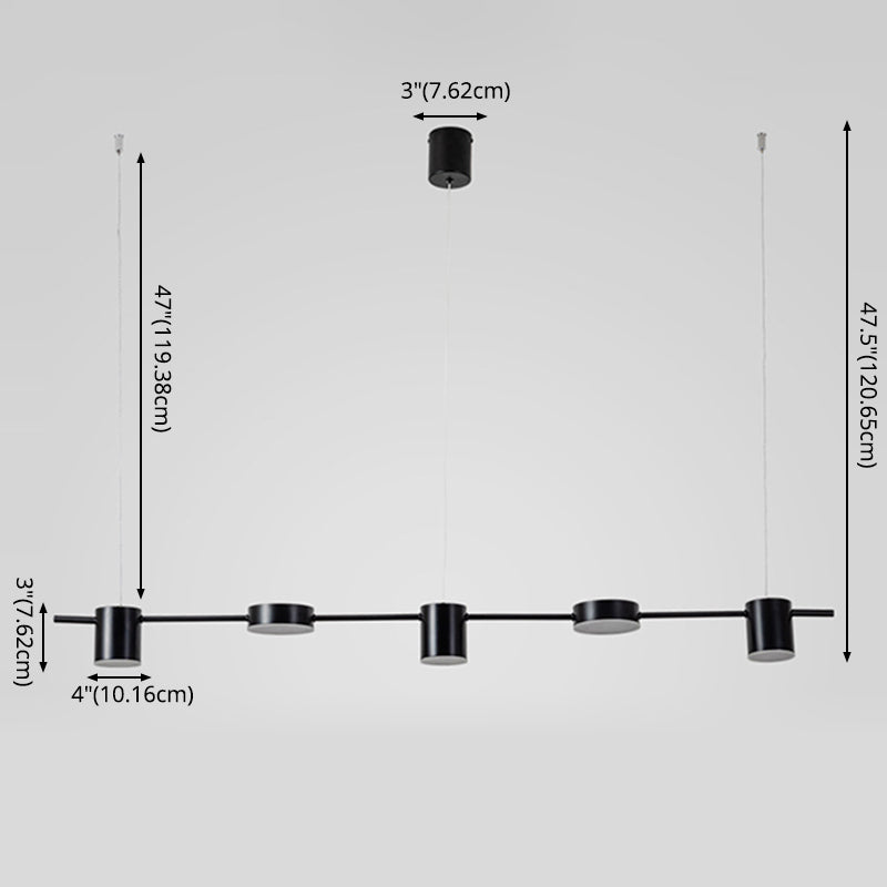 Luci a sospensione dell'isola cilindro Ultra-Contemporanea Isola Acrilico Luci a sospensione per ristorante