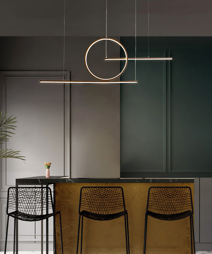 Ring Island Lighting Fixtures Aluminum Minimalism Pendant Lighting Fixtures for Restaurant