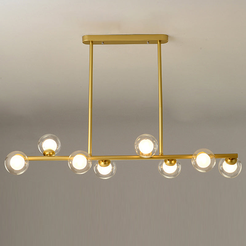 Orb Dinning Room Island Lighting Fixture Glass Contemporary-Style Island Chandelier Light