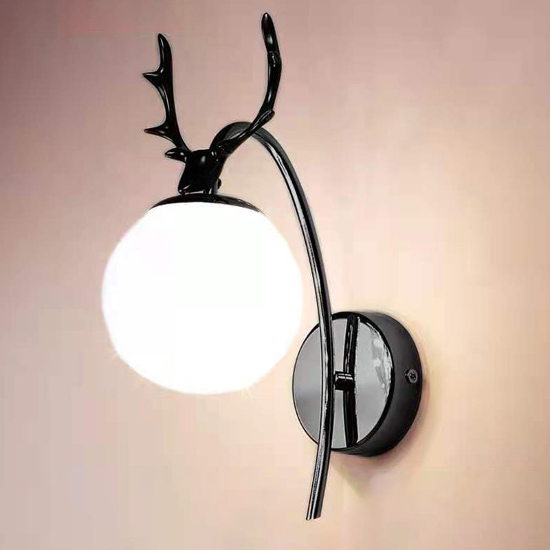 Decorative LED String Light Glass Wall Lamp with Gooseneck for Bedroom Living Room