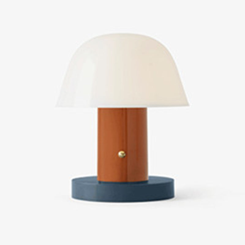 Lampada da tavolo moderna in stile minimalista a cupola Lampada da tavolo in vetro a 1 luce per camera da letto