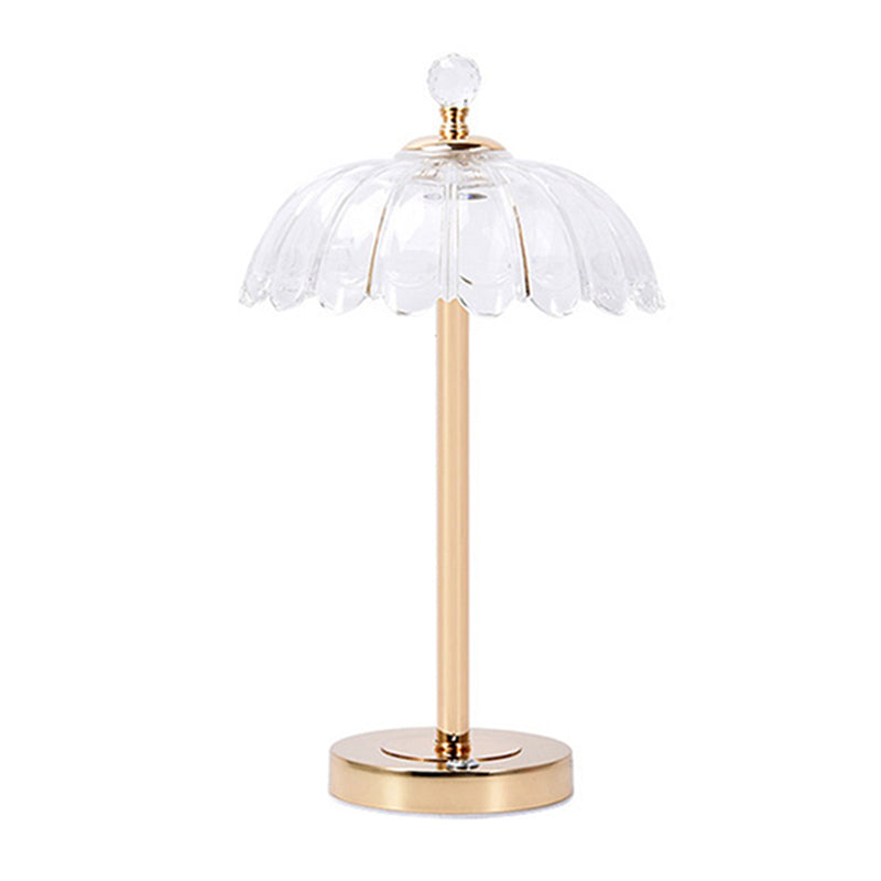 Modern Minimalist Style Dome Nightstand Lamp Glass 1 Light Table Lamp for Bedroom