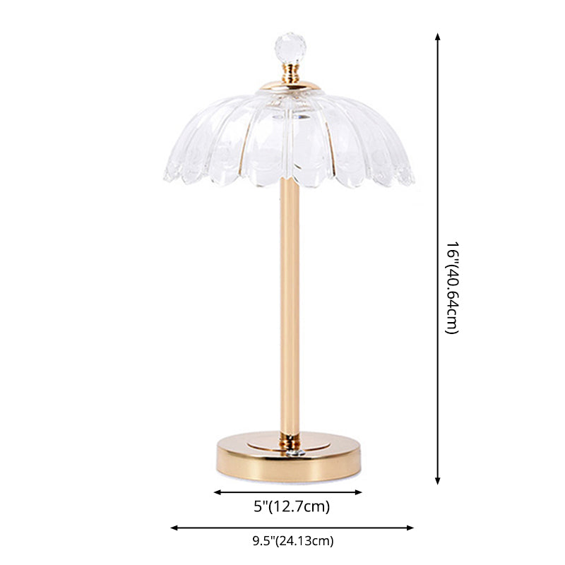 Modern Minimalist Style Dome Nightstand Lamp Glass 1 Light Table Lamp for Bedroom