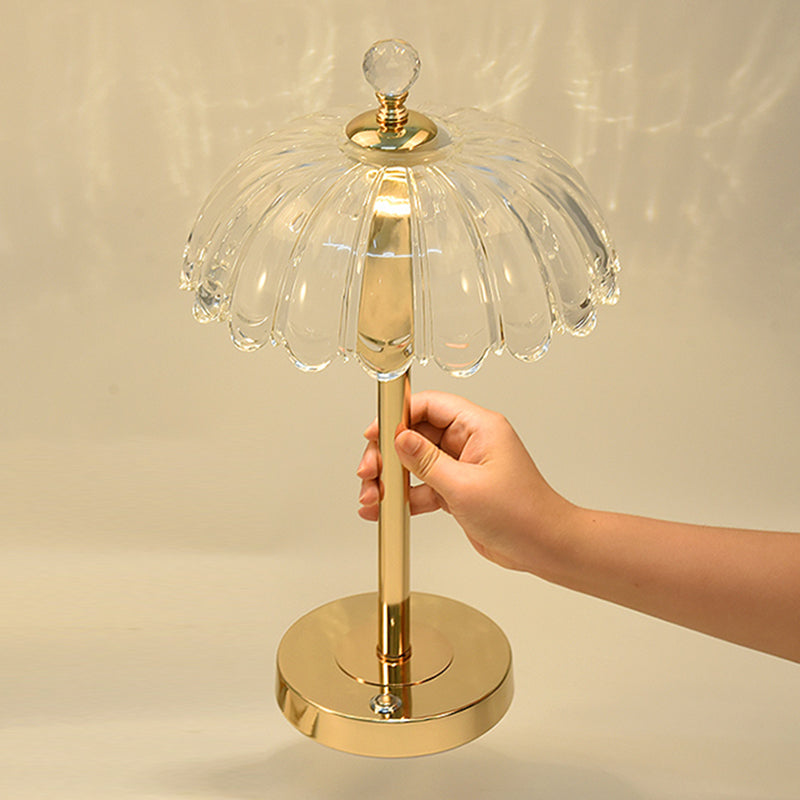 Modern Minimalist Style Dome Nightstand Lamp Glass 1 Light Table Lamp for Bedroom