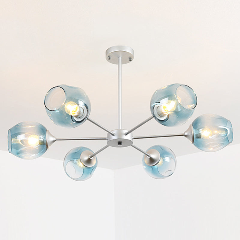 Radialglas Kronleuchterleuchte Moderne Kronleuchterlampe für Wohnzimmer