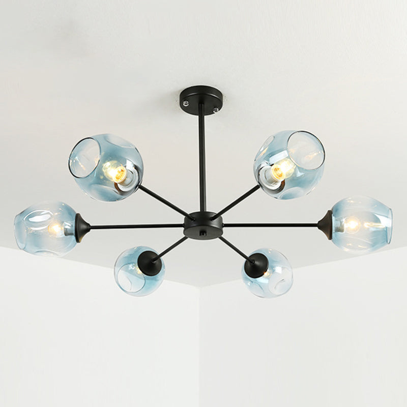 Radialglas Kronleuchterleuchte Moderne Kronleuchterlampe für Wohnzimmer