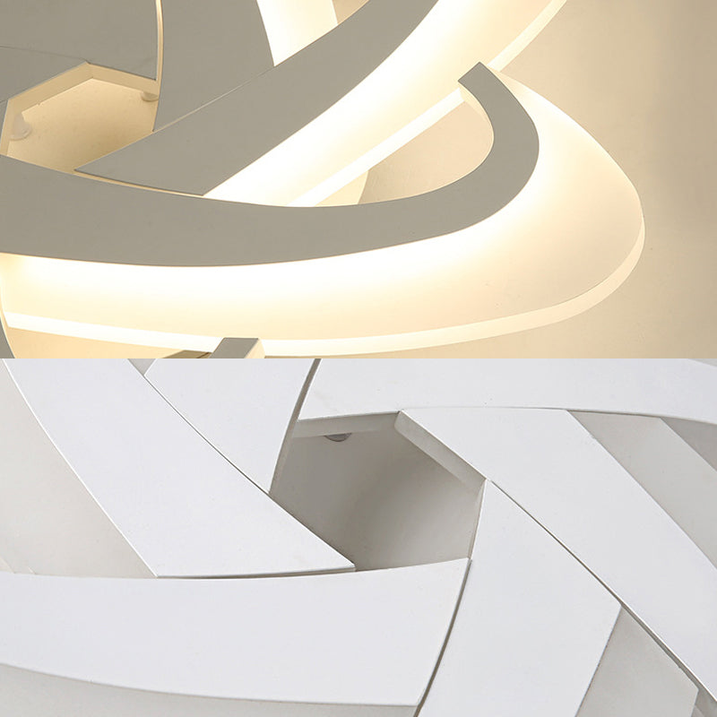 Acrylic Criss Cross Flush Mount Modernism White 18"/23" Wide LED Ceiling Light Fixture in Warm Light/White Light/Remote Control Stepless Dimming