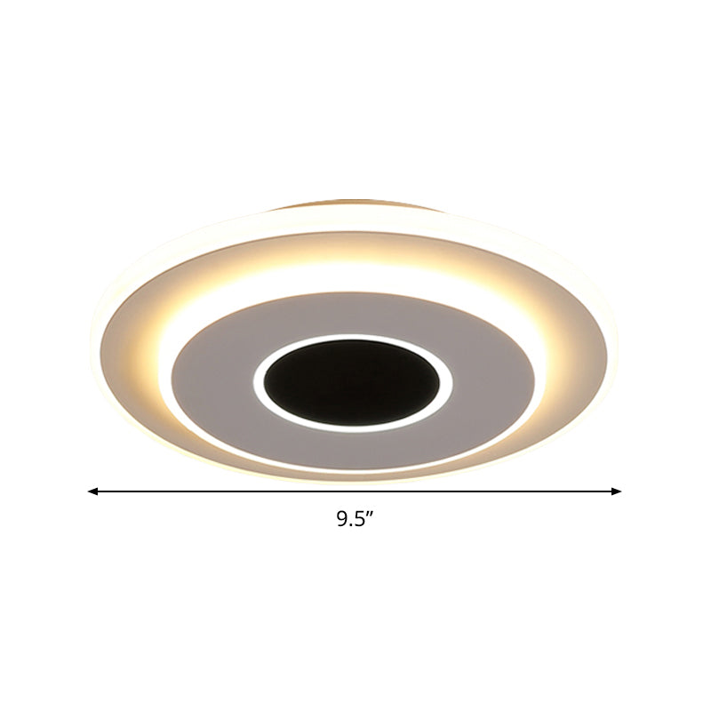 LED-foyer mini-plafondlamp modernistisch zwart-wit inbouwlamp met gelaagde ronde/vierkante acrylkap in warm/wit licht