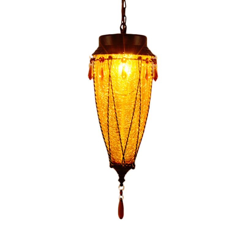 Conical rood/geel/blauw glazen hanglamp Licht armatuur vintage stijl 1 licht restaurant Down Lighting