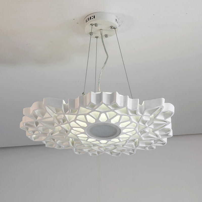Lámpara colgante de panal resina contemporánea 1 cabeza blanca techo colgante luz