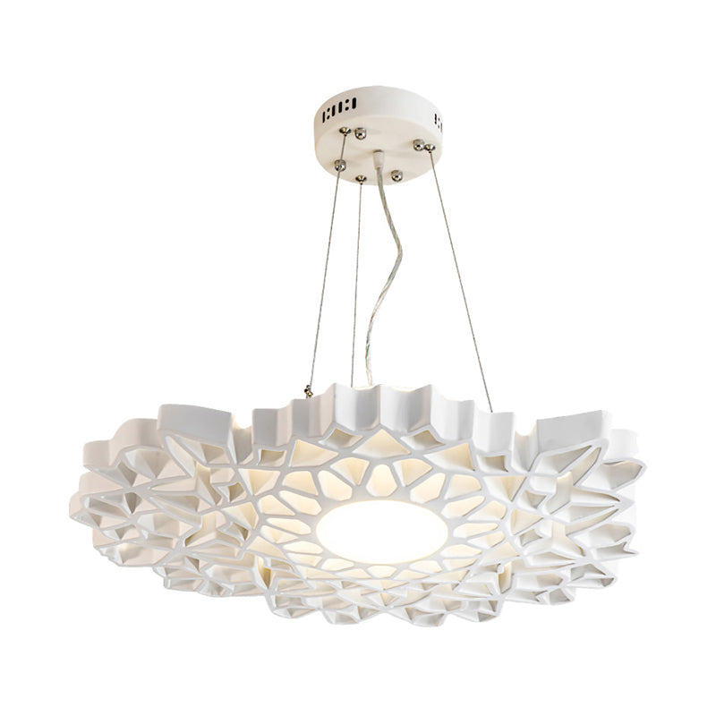 Lámpara colgante de panal resina contemporánea 1 cabeza blanca techo colgante luz