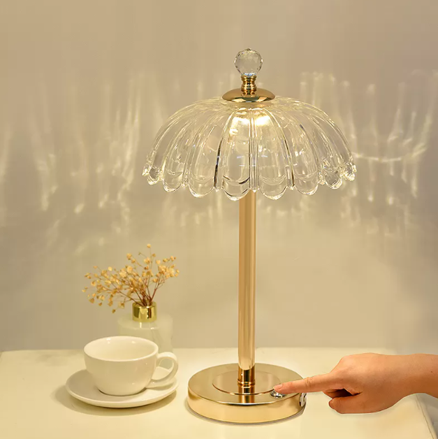 Modern Minimalist Style Dome Nightstand Lamp Glass 1 Light Table Lamp for Bedroom