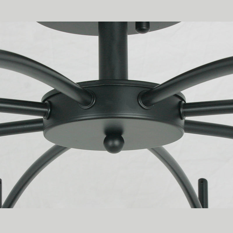 Glass Black Semi Flush Mount Chandelier Global Minimalist Ceiling Mount Chandelier