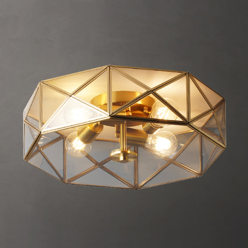 Verre Bousine ombragée Fixation de la lumière Fixture traditionnelle Fixation du plafond Fixation en clair