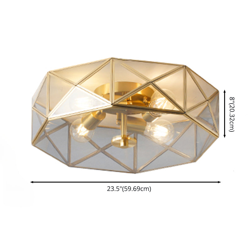 Verre Bousine ombragée Fixation de la lumière Fixture traditionnelle Fixation du plafond Fixation en clair
