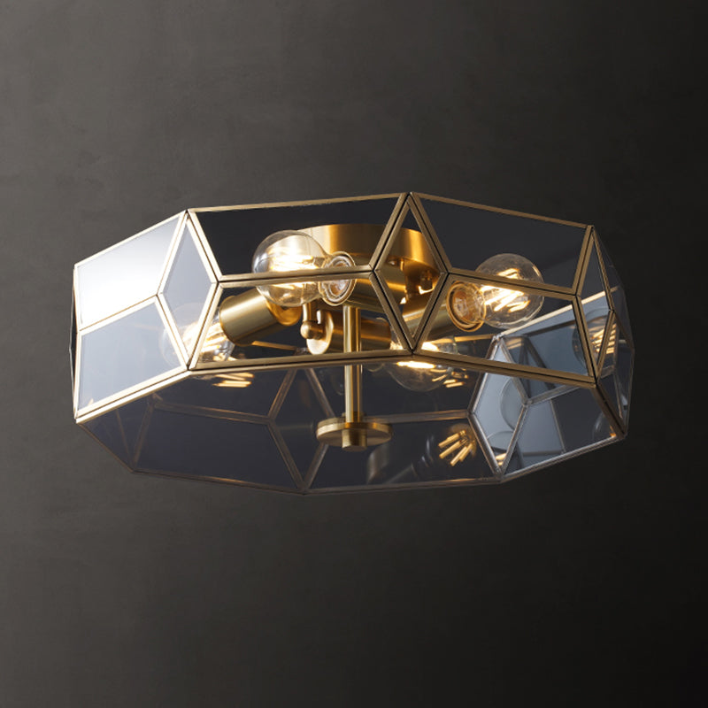 Verre Bousine ombragée Fixation de la lumière Fixture traditionnelle Fixation du plafond Fixation en clair