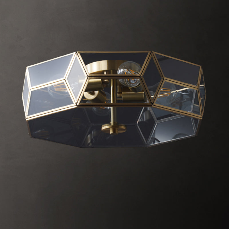 Verre Bousine ombragée Fixation de la lumière Fixture traditionnelle Fixation du plafond Fixation en clair