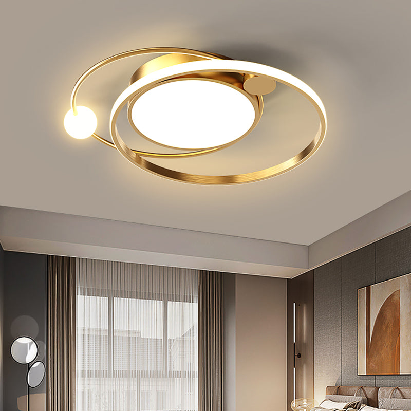 Nouveau Plafonnier LED encastré en fer moderne, forme ronde, plafonnier pour chambre à coucher,