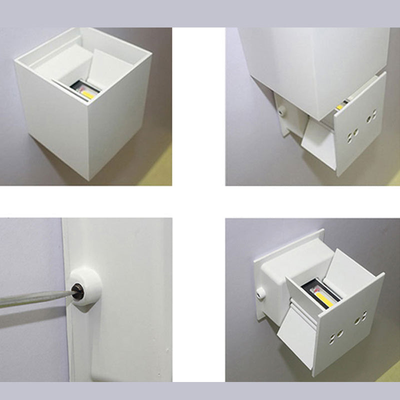 Moderne minimalistische stijl vierkante wand gemonteerd verlichtingsbeveiliging metalen 2 lichten wandlampen