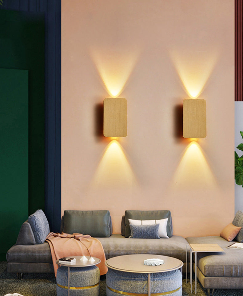 Modern Minimalist Style Rectangular Up and Down LED Wall Sconce Metal Sconce Lights