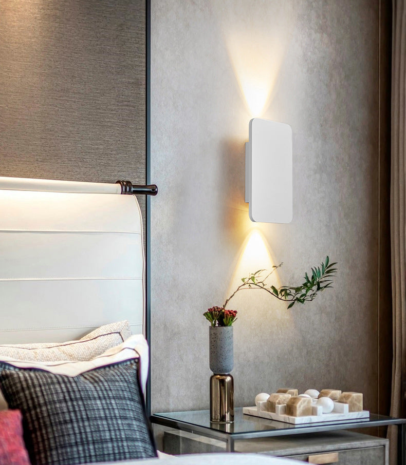 Estilo minimalista moderno rectangular arriba y abajo LED LED Splach Metal luces de apliquet